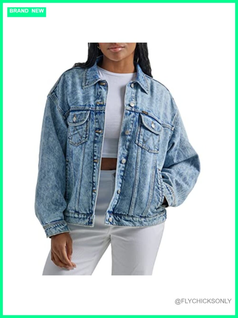 Relaxed Fit Girlfriend Denim Jacket Recycled Cotton Blend
